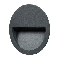 Lucande LED-vægindbygningslampe Loya, Ø 11,5 cm, grå, IP54
