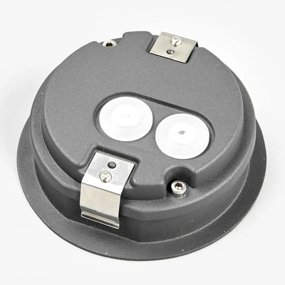 Lucande LED-vægindbygningslampe Loya, Ø 11,5 cm, grå, IP54