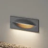 Lucande LED-vægindbygningslampe Zandro, 25 cm, antracit, IP65