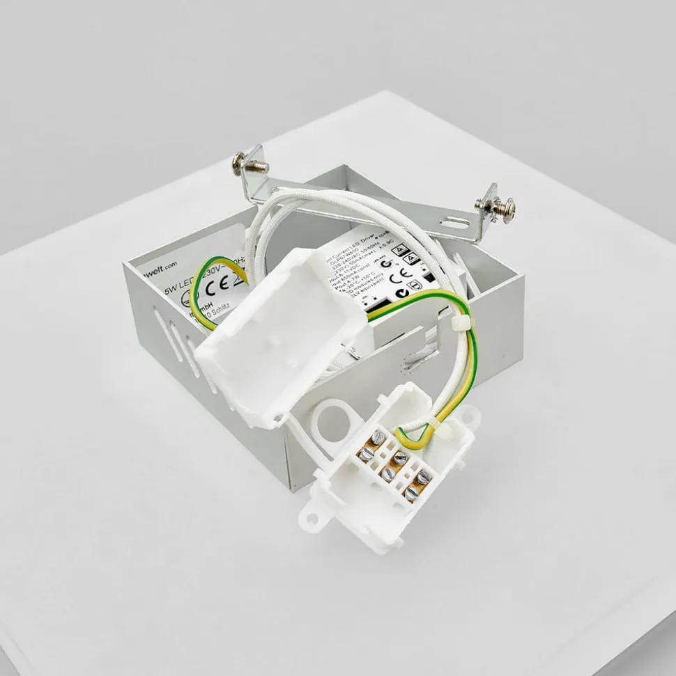 Lucande LED-væglampe Berlind, 26 cm, hvid, glas, metal