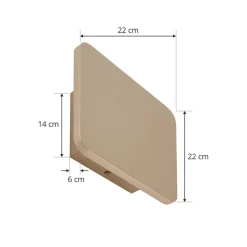 Lucande LED-væglampe Elrik, guldfarvet, 22 cm, metal