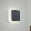 Lucande LED-væglampe Elrik, sort, 22 cm høj, metal