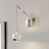 Lucande LED-væglampe Hayley, kromfarvet, glas, højde 34 cm