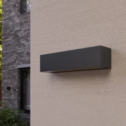Lucande LED-væglampe Lengo, 25 cm antracit, op/ned 3000K