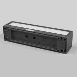 Lucande LED-væglampe Lengo, 25 cm antracit, op/ned 3000K