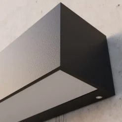 Lucande LED-væglampe Lengo, 50 cm antracit, op/ned 3000K