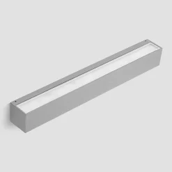 Lucande LED-væglampe Lengo, 50 cm, sølv, 2 lyskilder, IP65