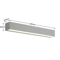 Lucande LED-væglampe Lengo, 50 cm, sølv, 2 lyskilder, IP65