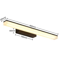 Lucande LED-væglampe Lisana, vandret, 46 cm, IP44