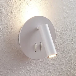 Lucande LED-væglampe Magya, hvid 2 lyskilder. rund