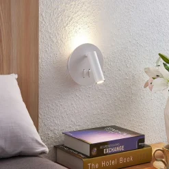 Lucande LED-væglampe Magya, hvid 2 lyskilder. rund