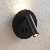 Lucande LED-væglampe Magya, sort 2 lyskilder, rund