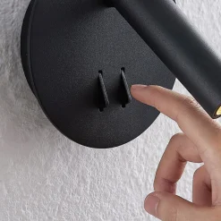 Lucande LED-væglampe Magya, sort 2 lyskilder, rund