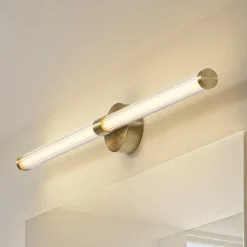 Lucande LED-væglampe Melisa, guld, 90 cm, CCT, IP44