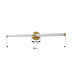 Lucande LED-væglampe Melisa, guld, 90 cm, CCT, IP44