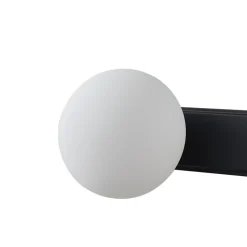 Lucande LED-væglampe til badeværelset Myrra, sort, glas, 60 cm, IP44