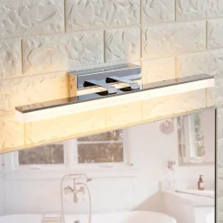 Lucande LED-væglampe til badeværelset Julie, 46 cm, krom, metal, IP44