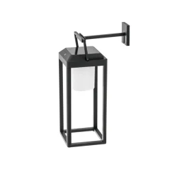 Lucande LED-væglampe Tilena, kantet, sort, aluminium