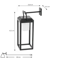 Lucande LED-væglampe Tilena, kantet, sort, aluminium