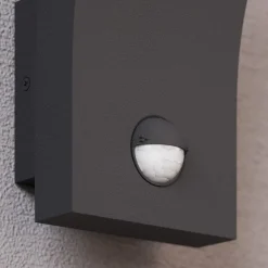 Lucande LED-væglampe Timm, sensor, 20cm, antracit, IP54