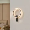 Lucande LED-væglampe Yekta, direkte, sort, dæmpbar