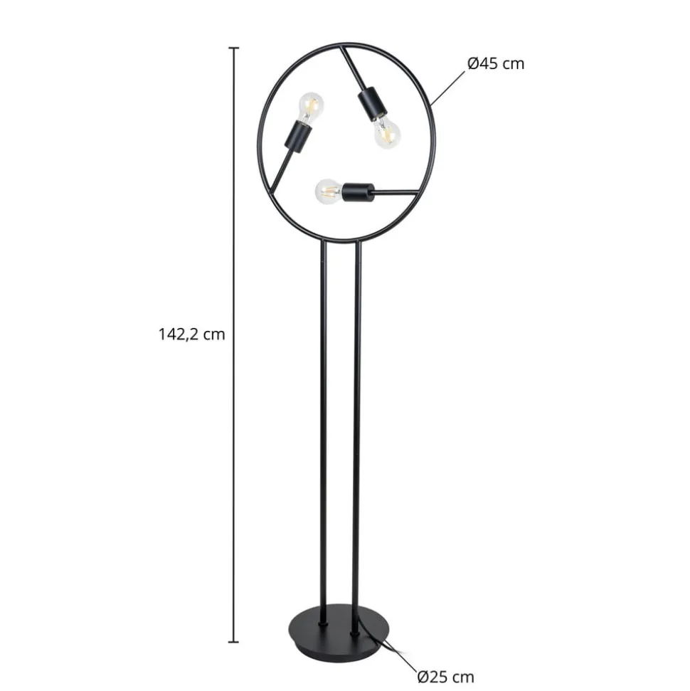 Lucande Linnard gulvlampe af jern, 3 lyskilder