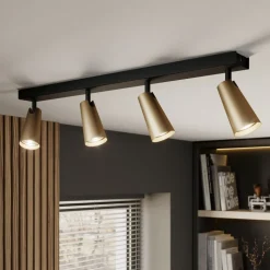 Lucande loftlampe Angelina, 4 lyskilder, messing/guld