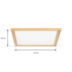 Lucande loftlampe Joren, 52 cm, træ, CCT, fjernbetjening