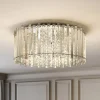 Lucande loftlampe Limana, Ø 50 cm, krom, krystal