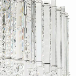 Lucande loftlampe Limana, Ø 50 cm, krom, krystal
