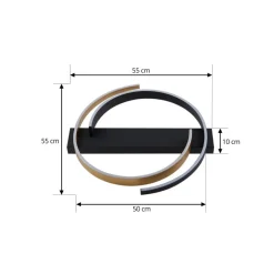 Lucande loftlampe Natsuma, sort/guld, metal, Ø 50 cm