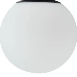 Lucande loftslampe Bidolo, sort, glas, Ø 15 cm, IP44