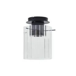 Lucande loftslampe Eirian, 1-lys, sort, glas, E27