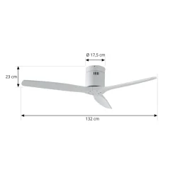 Lucande loftventilator Vindur, hvid, DC, støjsvag, Ø 132 cm