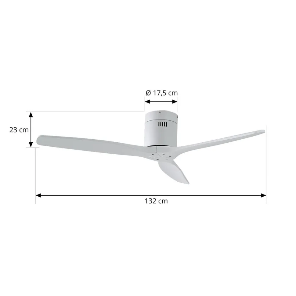 Lucande loftventilator Vindur, hvid, DC, støjsvag, Ø 132 cm