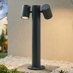 Lucande Maloney sokkellampe, 50 cm, antracit, IP54