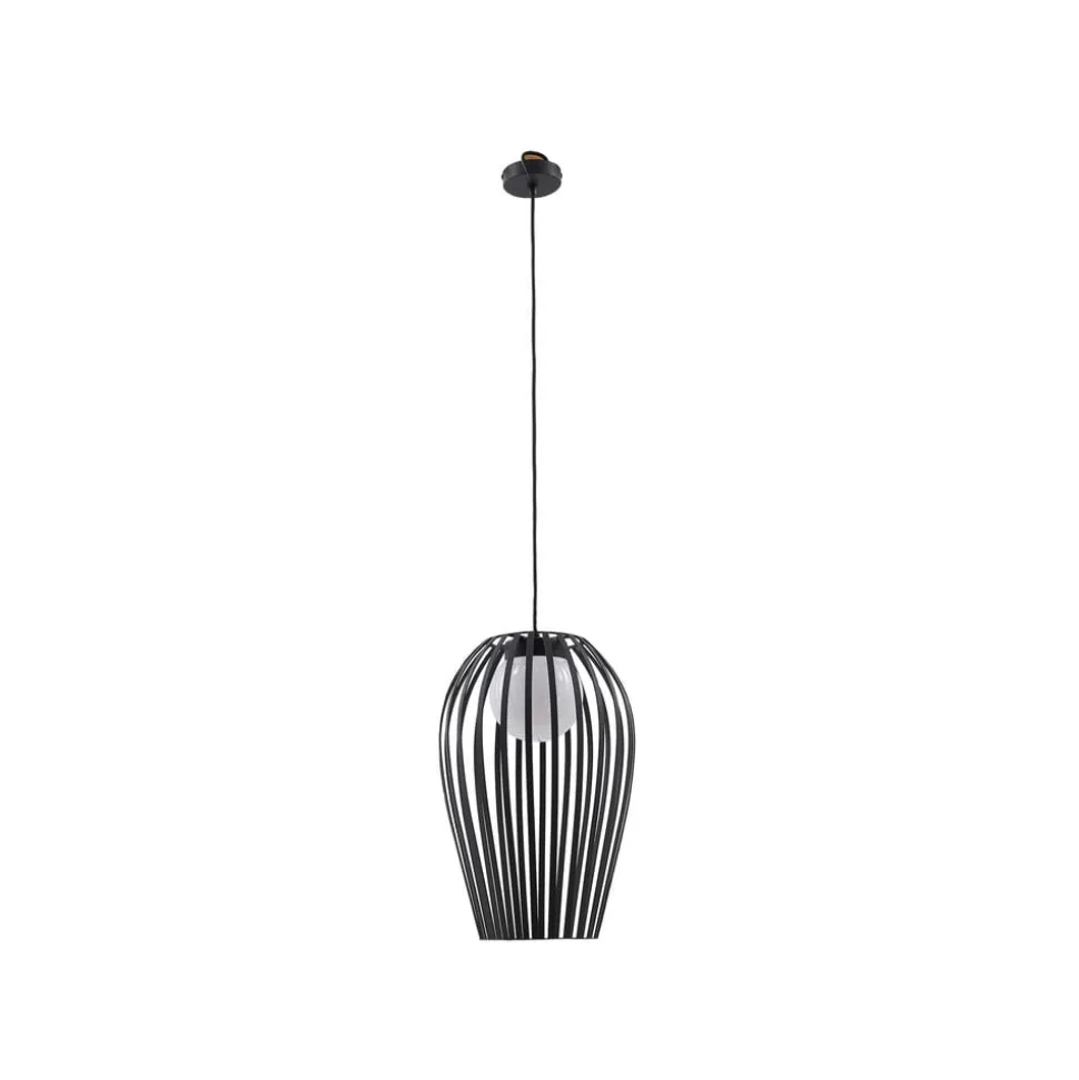Lucande Marrin udendørs hængelampe, sort, metal, Ø 31 cm