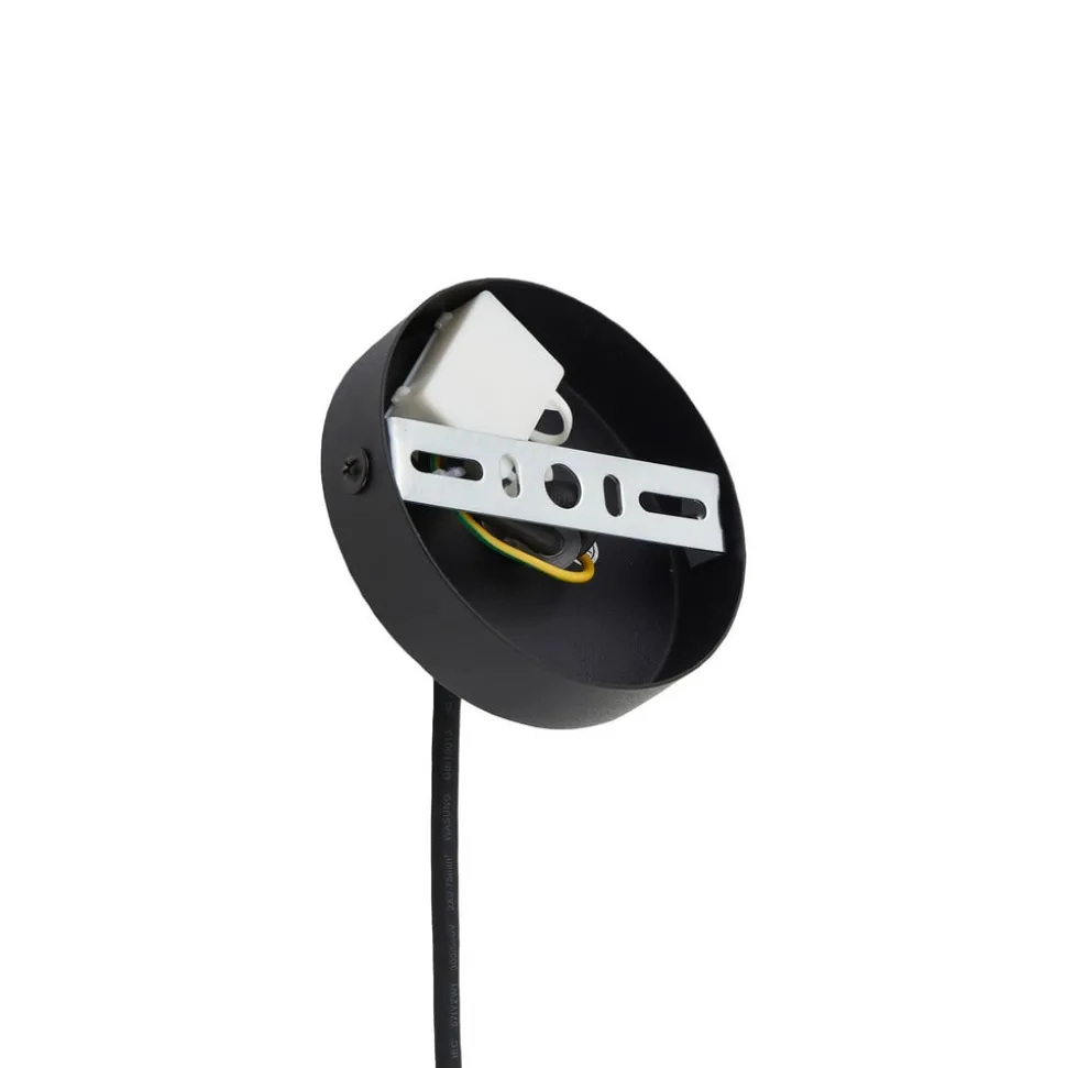 Lucande Marrin udendørs hængelampe, sort, metal, Ø 31 cm