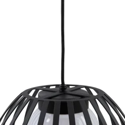 Lucande Marrin udendørs hængelampe, sort, metal, Ø 31 cm