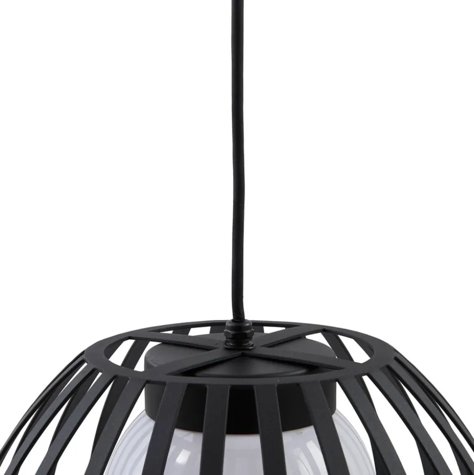 Lucande Marrin udendørs hængelampe, sort, metal, Ø 31 cm