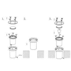 Lucande nedgravningslampe Ava, Ø 12 cm, rund, IP67, GU10