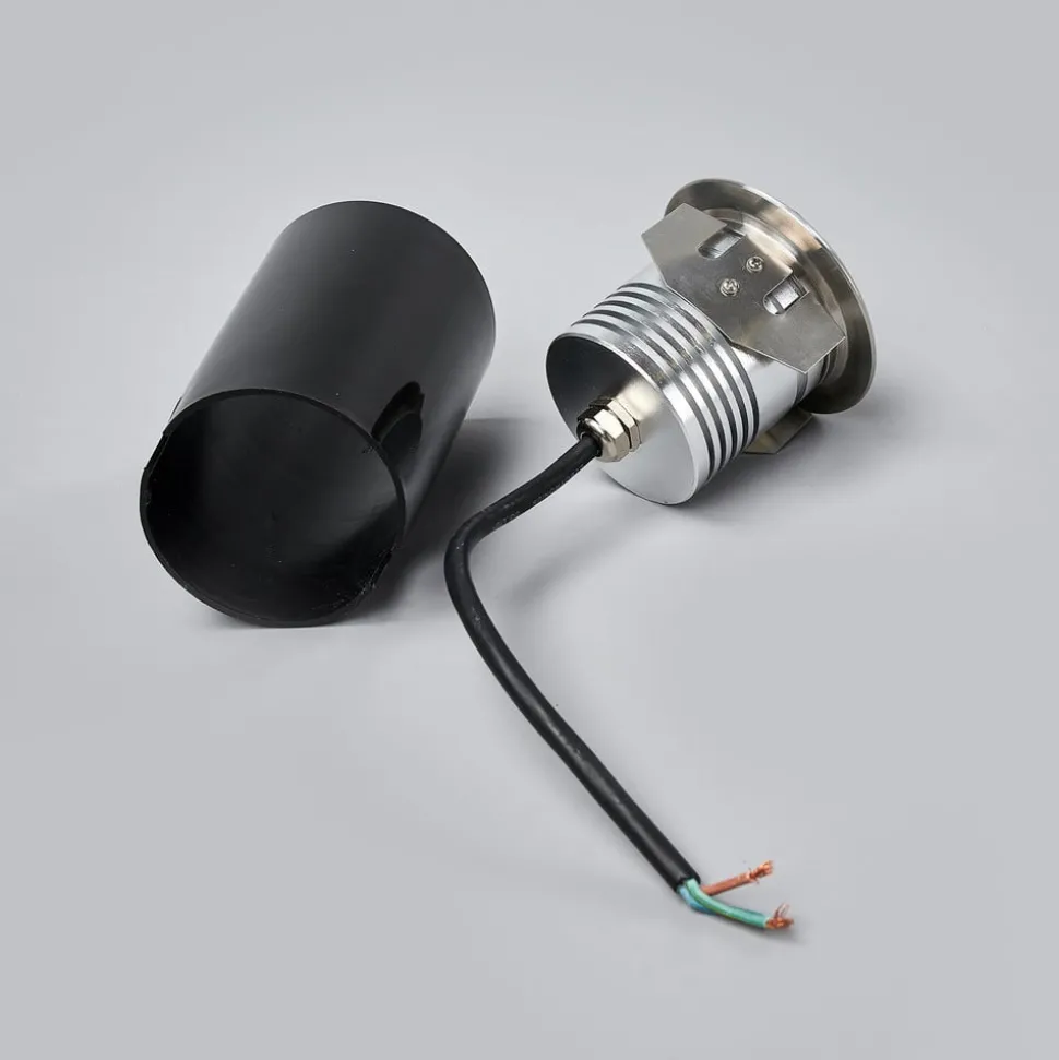 Lucande nedgravningsspot Helene, Ø 9 cm, aluminium, IP67