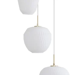 Lucande-pendel Quinara, 3-lys, opal, glas, Ø 52 cm