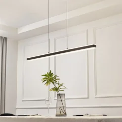 Lucande Pendolo LED-hængelampe, sort, aluminium, 120 cm