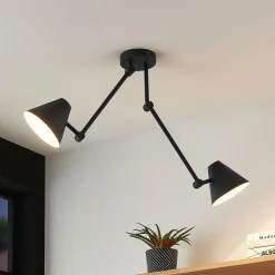 Lucande Phina loftlampe i sort, 2 lyskilder