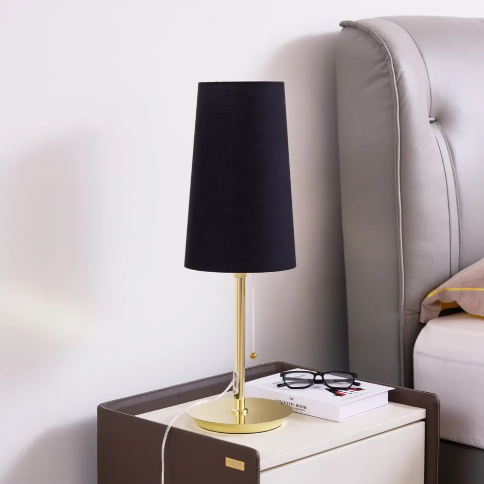 Lucande Pordis-bordlampe, messing-sort