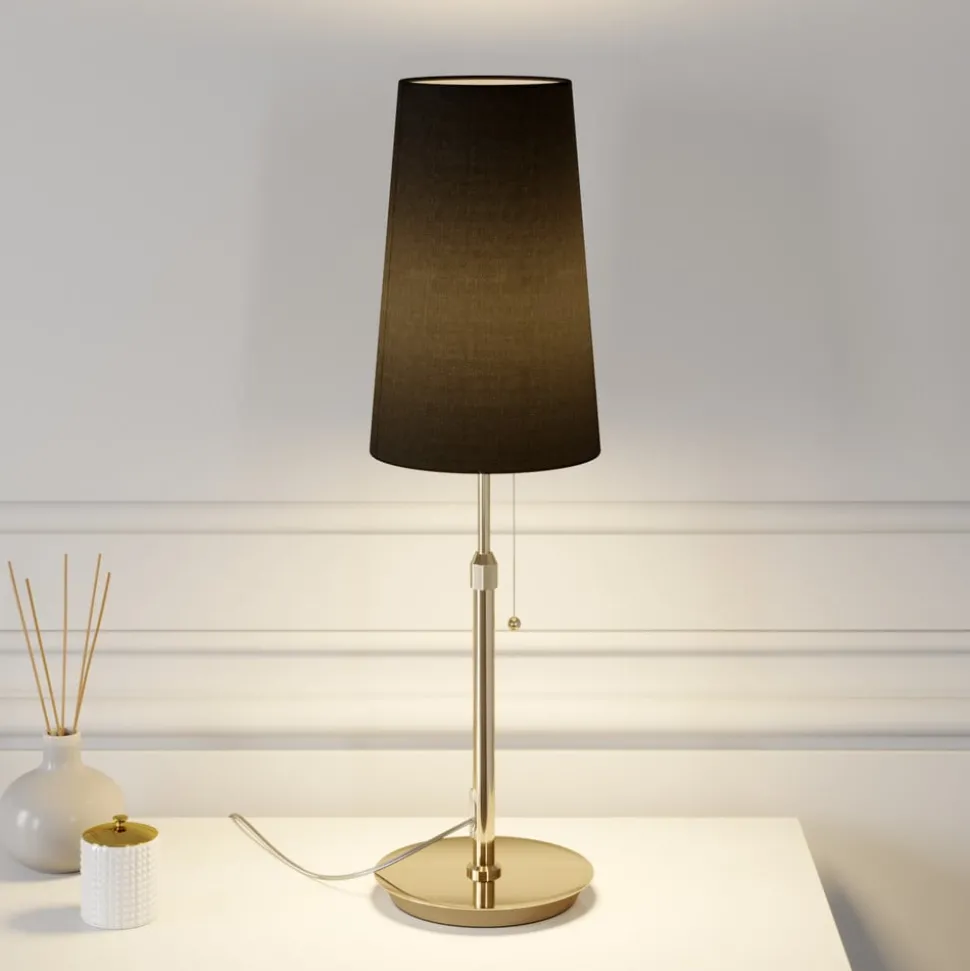 Lucande Pordis-bordlampe, messing-sort