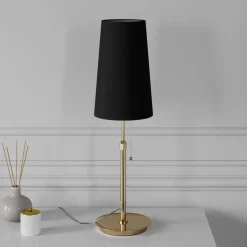 Lucande Pordis-bordlampe, messing-sort