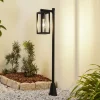Lucande Siveta vejlampe, 100 cm høj, sort, E27, IP65
