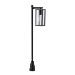 Lucande Siveta vejlampe, 100 cm høj, sort, E27, IP65